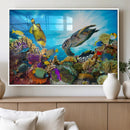 Aquatic Life Sea Turtles Fish Wall Art Canvas Print
