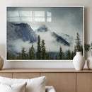 Mountain Mist Canvas Wall Art Print | 3-Panel Foggy Forest