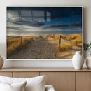 Ocean Beach Dark Clouds Wall Art Canvas Print