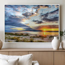 Sunset On The Ocean Wall Art Canvas Print