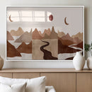 Boho Wall Art Canvas Print Set Mid-Century Prints Bohemian