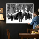Bison Herd in Snow Wall Art Canvas Print | Rustic Western by MyGreatCanvas | Canvas Wall Art Prints | Photo Prints & Wall Decor