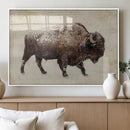 Buffalo Wall Art, Western Bison Canvas Print, Rustic Buffalo