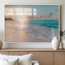 Beach Wall Art - Stunning Ocean Sunset Canvas Print with