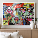 Picasso Style Art Abstract Canvas Wall Art Print , Colorful
