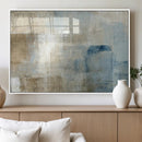 Abstract Blue and Beige Wall Art, Modern Minimalist Canvas
