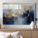 Navy Blue Abstract Wall Art Canvas Print