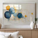 Geometric Blue Orange Abstract Wall Art Canvas, Geometric