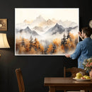 Abstract Mountain Wall Art | Misty Mountain Forest and