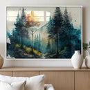 Watercolor Trees Forest Abstract Wall Art Canvas Print,