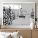 Winter Forest Wall Art Canvas Print – Framed Snowy Mountain