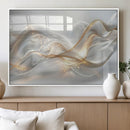 Abstract art Grey and Gold Lines Wall Art