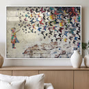 Banksy Wall Art - Banksy Girl Butterfly Graffiti Wall Art