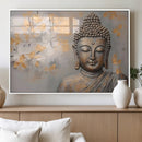 Abstract Buddha Statue Wall Art Canvas Print - Modern