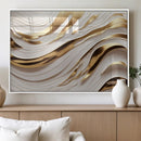 Gold and White Abstract Wave Canvas – Elegant Flowing Design by MyGreatCanvas | Canvas Wall Art Prints | Photo Prints & Wall Decor