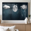 3 Piece Indigo Cloud Wall Art, Thunderstorm Moon Cloud by MyGreatCanvas | Canvas Wall Art Prints | Photo Prints & Wall Decor