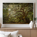 Ancient Angel Oak Tree Art Sunburst Canvas Print-