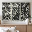 Modern Botanical Wall Art - Floral Black and White Canvas