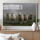 Flock of Sheep in a Mystical Fog – Pastoral Wall Art Canvas by MyGreatCanvas | Canvas Wall Art Prints | Photo Prints & Wall Decor