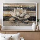 Abstract Lotus Flower Wall Art Canvas Print, Meditation Yoga