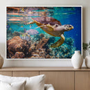 Sea Turtle Wall Art Canvas Print – Vibrant Ocean Coral Reef by MyGreatCanvas | Canvas Wall Art Prints | Photo Prints & Wall Decor