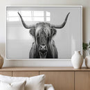 Highland Wall Art Canvas Print – Minimalist Black and White
