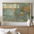 Push Pin World Map Canvas Print – Travel Tracker Wall Art