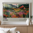 Yayoi Kusama Abstract Print, Vibrant Floral Mountain Art