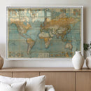 Push Pin World Map Canvas Print – Travel Tracker Wall Art