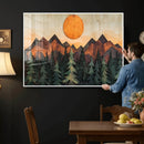 Sunset Mountain Landscape Canvas Wall Art Print - Nature