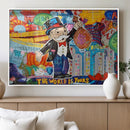 Pop Art Monopoly Man Canvas Wall Art Print - Bold and