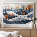 Abstract Winter Landscape Canvas Wall Art Print -  Large