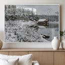 Winter Wall Art - Cabin by the Lake Canvas Wall Art - Serene by MyGreatCanvas | Canvas Wall Art Prints | Photo Prints & Wall Decor