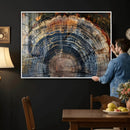 Framed Tree Ring Wall Art - Abstract Colorful Tree Ring Wall
