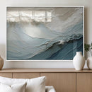 Waves Abstract Wall Art Print, Modern Framed Abstract Canvas