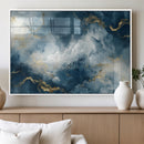Large Abstract Print - Luxe Blue and Gold Abstract Canvas