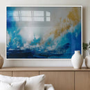 Blue Abstract Print - Dynamic Ocean-Inspired Canvas Wall Art