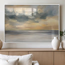 Modern Coastal Artwork with Vibrant Abstract Ocean Waves