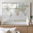 Animal World Map for Kids Room Decor
