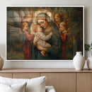 Mary Jesus Canvas Wall Art Print - Madonna and Child with