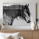 Majestic Horse Wall Art – Framed Black White Portrait Canvas by MyGreatCanvas | Canvas Wall Art Prints | Photo Prints & Wall Decor