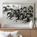 Abstract Horse Wall Art Canvas Print - Dynamic Black Ink