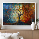 Yggdrasil Tree of Life Mosaic Stained Glass Wall Art Canvas,
