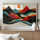 Western Wall Decor - Large Triptych Mountain Canvas - Boho