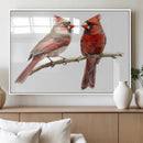 Cardinal Canvas Wall Art - Male and Female Cardinal Print -
