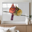 Cardinal Bird Canvas Wall Art - Male and Female Cardinal