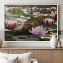 Lotus Flower Wall Art Canvas Print, Water Lily Large Wall