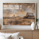 Rustic Farmhouse Wall Art Canvas Print | Barn and Field