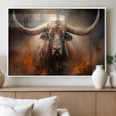 Highland Bull Canvas Abstract Canvas Wall Art Print –