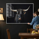 Majestic Longhorn Bull Wall Art Canvas Print – Dark by MyGreatCanvas | Canvas Wall Art Prints | Photo Prints & Wall Decor